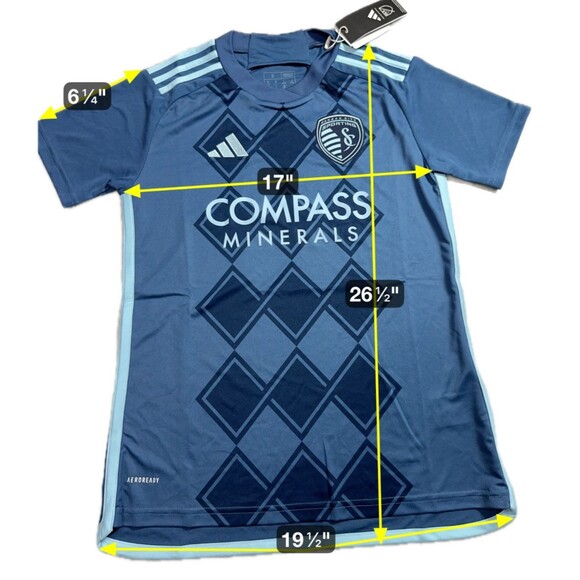 Adidas MLS Sporting Kansas City SC 2024 Soccer Jersey Women's Small futbol NEW - Picture 2 of 9